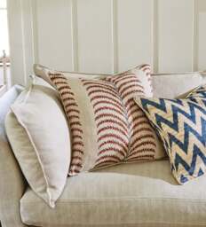 OKA, Areca Cushion Cover - Blood Orange/Air Force Blue, Cushion Cover