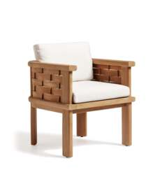OKA, Verdandi Garden Dining Chair - Natural Teak, Garden Seating - thumbnail 1