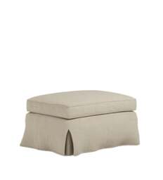 OKA, COVER ONLY - Fanshawe Clever Linen Loose Cover for Rectangular Footstool - Dove, MTO Sofa Loose Cover - thumbnail 2