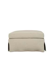 OKA, COVER ONLY - Fanshawe Clever Linen Loose Cover for Rectangular Footstool - Dove, MTO Sofa Loose Cover