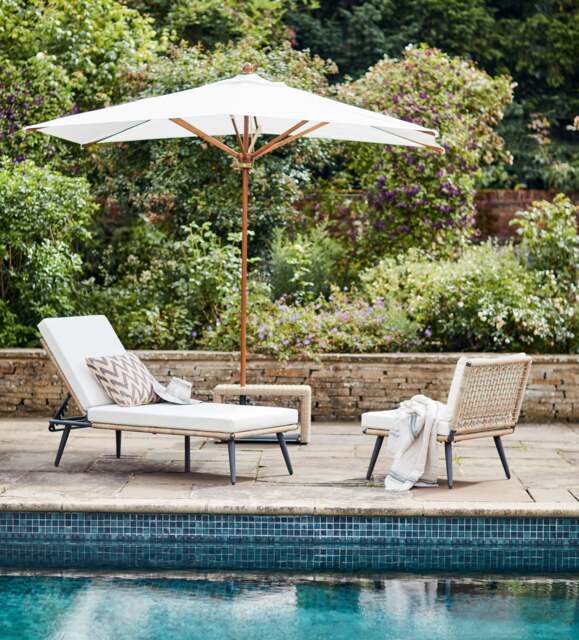 OKA, Cabrera Sun Lounger - Driftwood, Garden Seating
