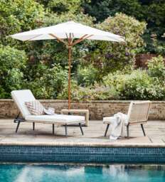 OKA, Cabrera Sun Lounger - Driftwood, Garden Seating - thumbnail 1