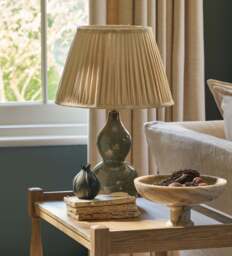 OKA, Archibald Pleated Linen Lampshade 35cm - Oyster, Lampshade - thumbnail 1
