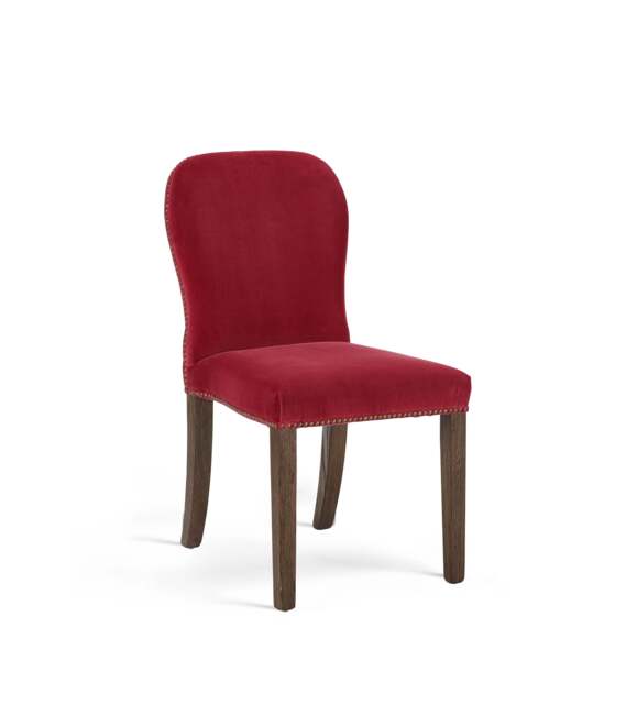 OKA, Stafford Velvet Dining Chair - Blood Orange - Set of Four, BAO Bundle - image 1
