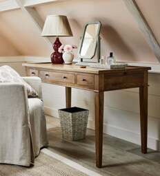 OKA, Chinon Antique Oak Desk - Oak, Desk
