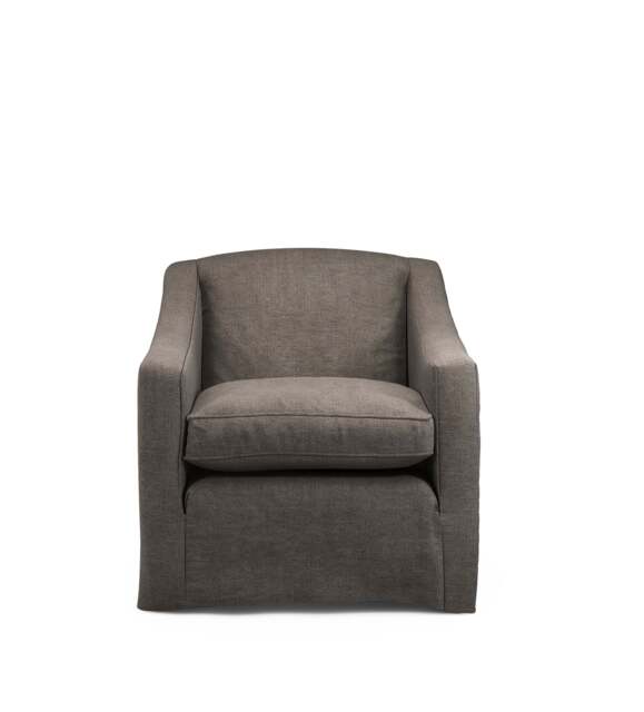 OKA, COVER ONLY - Egerton Stonewash Linen Loose Cover for Armchair - Walnut, MTO Sofa Loose Cover - image 1