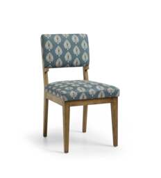 OKA, Vincent Ocellus Upholstered Dining Chair - Weathered Oak/Petrol, Dining Chair - thumbnail 2