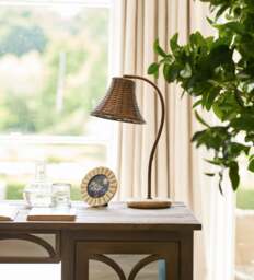 OKA, Sikao Rattan Arc Table Lamp Base - Antique Brown, Table Lamp - thumbnail 1