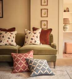 OKA, Atara Cushion Cover - Air Force Blue/Russet, Cushion Cover - thumbnail 1
