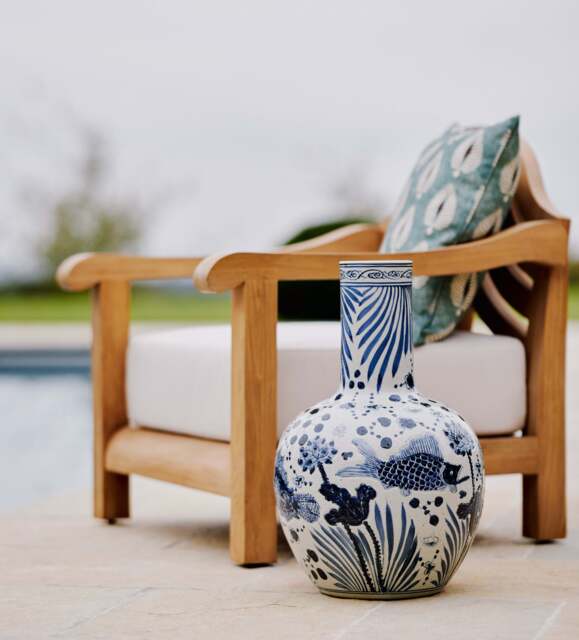 OKA, Large Zhoushan Vase - Blue/White, Vase - image 1