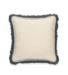 OKA, Elspeth Cushion Cover with Fringing - Natural/Air Force Blue, Cushion Cover - thumbnail 2