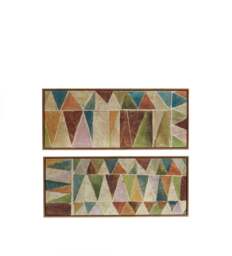 OKA, Trigono Hand-Painted Wall Art Pair - Multi, Wall Art