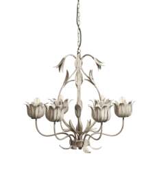 OKA, Thalia Floral Chandelier - Distressed Vellum, Ceiling Light - thumbnail 2