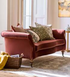 OKA, Cresswell Velvet 3-Seater Sofa - Russet, Sofa - thumbnail 1