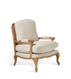 OKA, Chantal French-Style Linen Armchair - Natural, Armchair - thumbnail 2