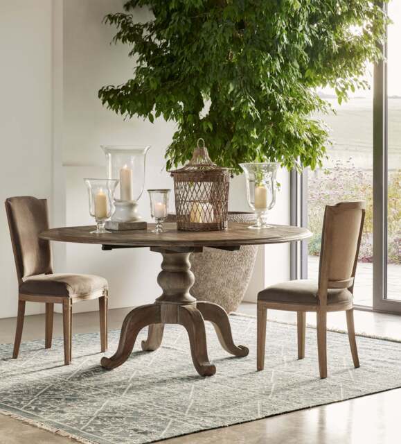 OKA, Camaret Linen Dining Chair - Wild Oats Wide Herringbone, Dining Chair - image 1