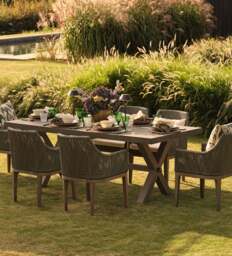 OKA, Charing Indoor/Outdoor Dining Table - Ash Grey, Dining Table - thumbnail 1
