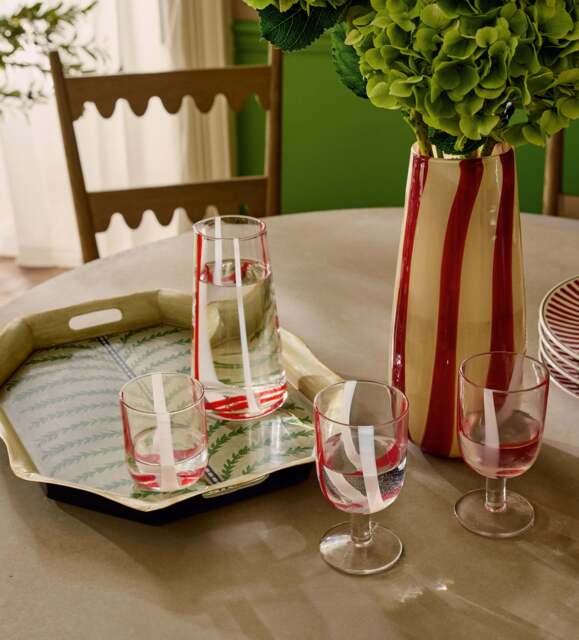 OKA, Twistle Glass Vase - Red/Antiqued White, Vase - image 1