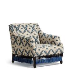 OKA, Tarma Lazaret Cotton Armchair - Midnight Blue/Off-White, Armchair - thumbnail 2