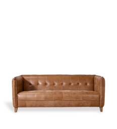 OKA, Abbotsford Leather 3-Seater Sofa - Aged Tobacco, Sofa - thumbnail 2
