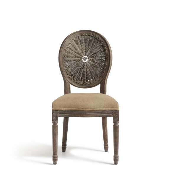 OKA, Washakie Linen Dining Chair - Wild Oats Wide Herringbone, Dining Chair - image 1