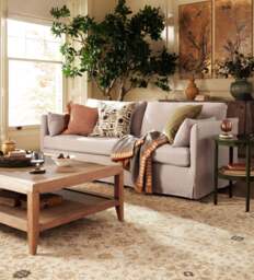 OKA, Solatium Linen 3 Seater Sofa - Silver Grey, Sofa