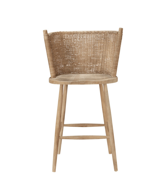 OKA, Taino Bar Stool - Natural, Bar Stools, Wood, Plain