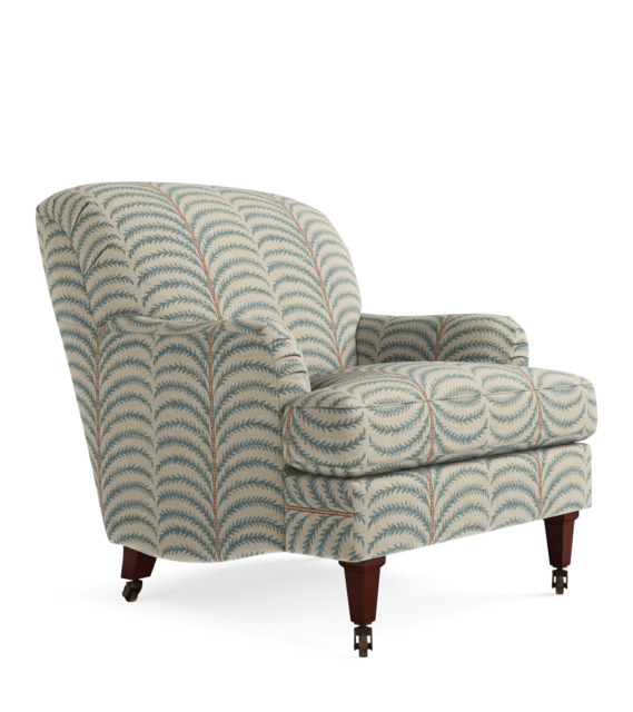 OKA, Coleridge Armchair - Areca Seafoam, Armchairs, Linen,Maple