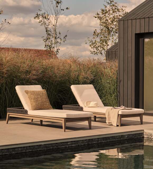 OKA, Whittaker Garden Lounger - Dark Cocoa, Garden Seating - image 1
