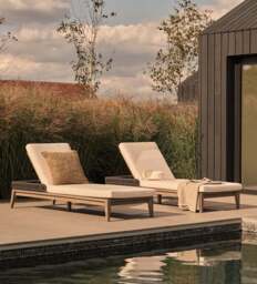 OKA, Whittaker Garden Lounger - Dark Cocoa, Garden Seating