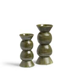 OKA, Katskhi Candle Holders Pair - Green, Candle Holder - thumbnail 2