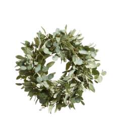 OKA, Faux Eucalyptus Wreath - Pale Green, Wreath