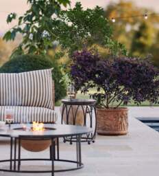 OKA, Rametto Garden Side Table - Ebony/Brown, Garden Table - thumbnail 1