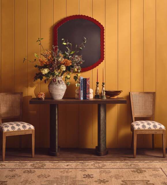 OKA, Ormoy Ocellus Linen Dining Chair - Blue/Natural, Dining Chair - image 1
