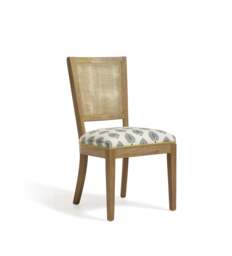 OKA, Ormoy Ocellus Linen Dining Chair - Blue/Natural, Dining Chair - thumbnail 2