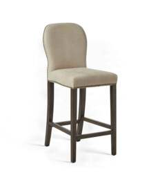 OKA, Stafford Leather Bar Stool - China Clay, Bar Stool - thumbnail 2