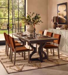 OKA, Abbey Velvet Dining Chair - Dirty Orange, Dining Chair - thumbnail 1