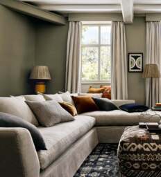 OKA, Lamorna Right-Hand Facing Corner Sofa - Natural Linen, Sofa