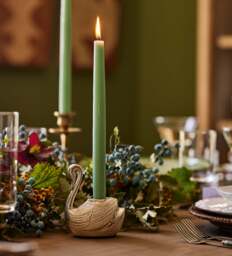 OKA, Cygne Candle Holders Pair - Silver, Candle Holder