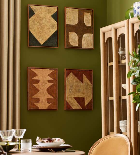OKA, Abstrato Hand-Painted Wall Art - Set of Four - Multi, Wall Art - image 1