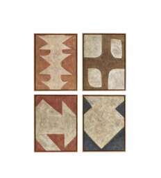 OKA, Abstrato Hand-Painted Wall Art - Set of Four - Multi, Wall Art - thumbnail 2