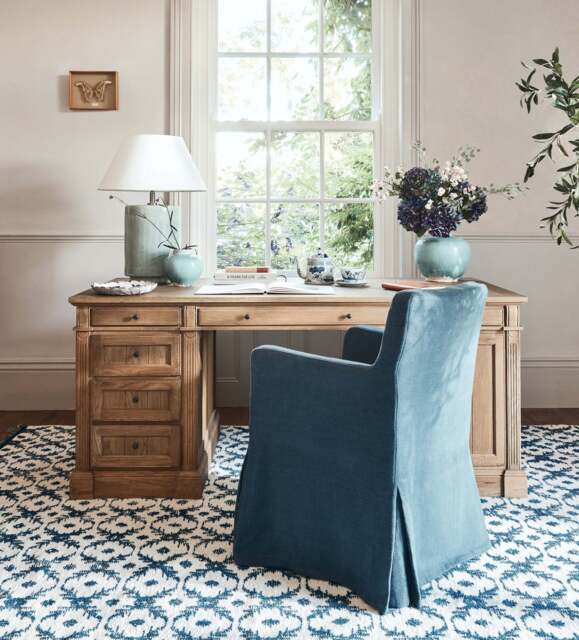 OKA, Edward Weathered Oak Desk with Cupboard - Wood, Desk - image 1