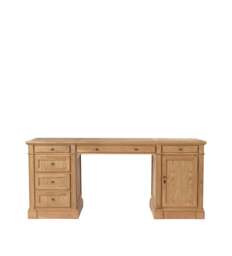 OKA, Edward Weathered Oak Desk with Cupboard - Wood, Desk - thumbnail 2