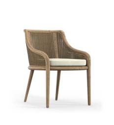 OKA, Carlos Cane Dining Chair - Weathered Oak/Natural, Dining Chair - thumbnail 2