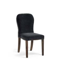 OKA, Stafford Velvet Dining Chair - Charcoal, Dining Chair - thumbnail 2