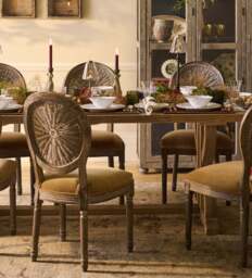 OKA, Tempus Reclaimed Elm Dining Table - Natural, Dining Table