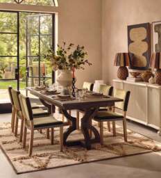 OKA, Kaishu Extendable Dining Table - Watered Grey, Dining Table