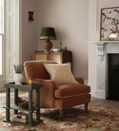 OKA, Coleridge Velvet Armchair - Apricot, Armchair - thumbnail 1
