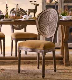OKA, Washakie Velvet Dining Chair - Fawn Velvet, Dining Chair - thumbnail 1