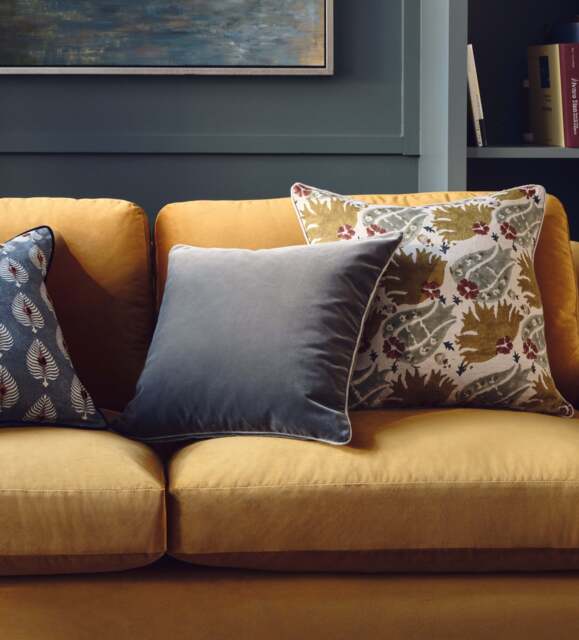 OKA, Plain Velvet Cushion Cover - Sapphire, Cushion Cover